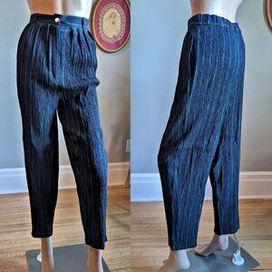 Vintage 90s Shelli Segal Striped Trousers Dark Academia High Rise Size Medium